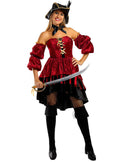 Corsair Pirate Costume for Women – Elegant Maroon Set