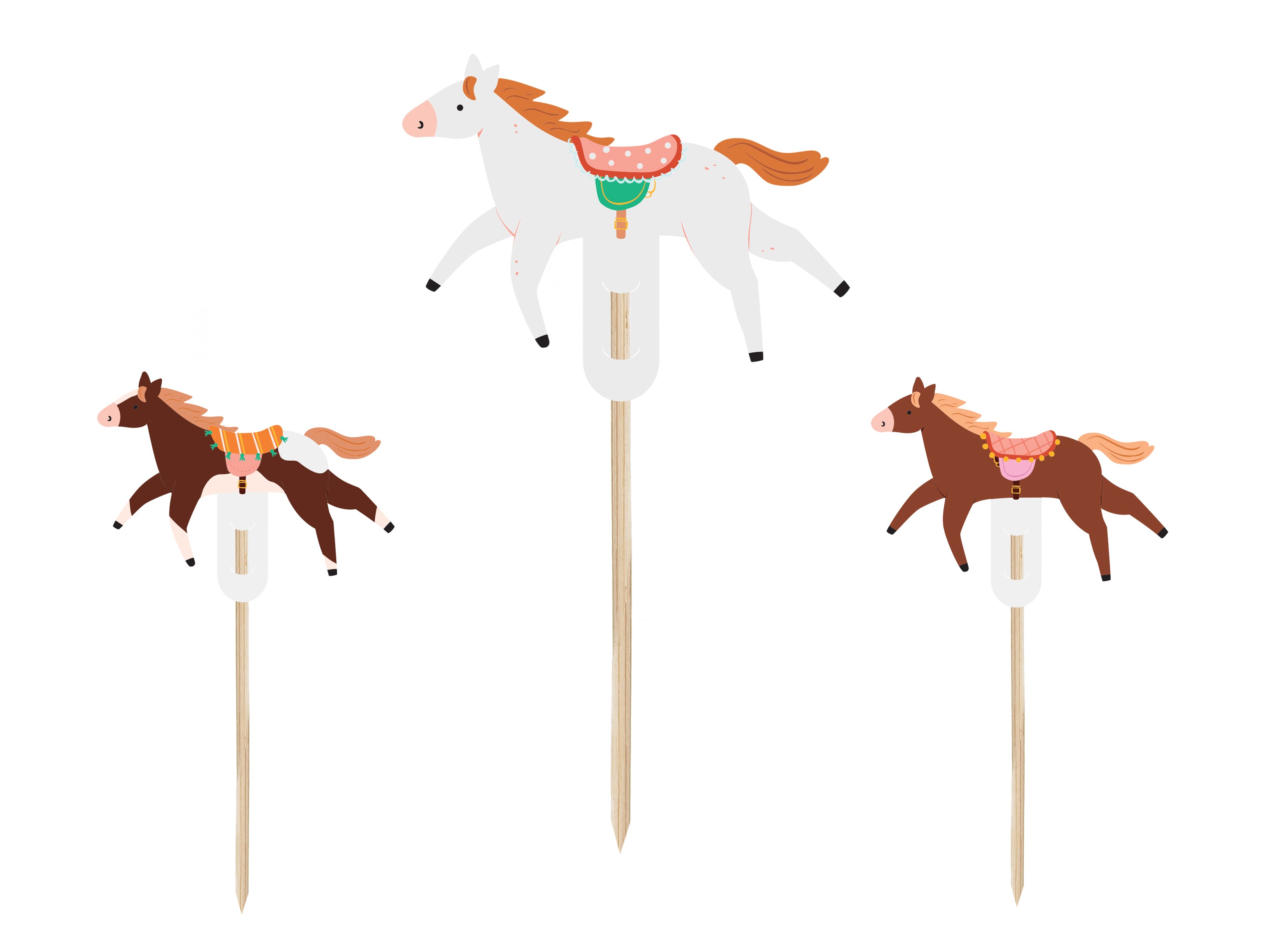 Cupcake toppers - Horses - Teminis.lt