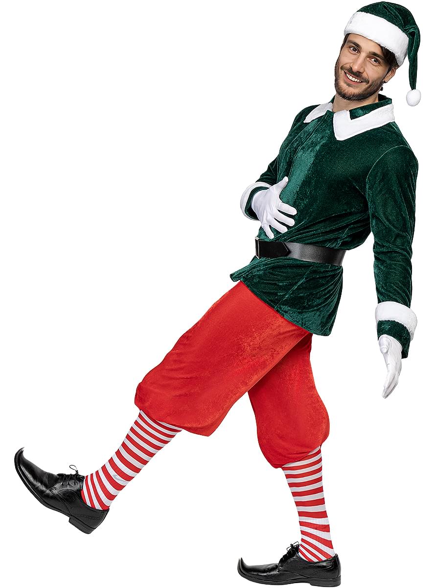 Men's Deluxe Elf Costume - Christmas Party Outfit Teminis.lt