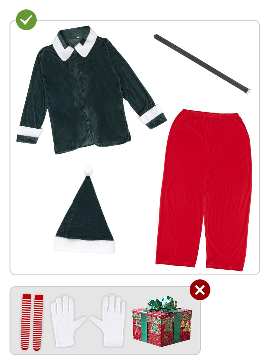 Men's Deluxe Elf Costume - Christmas Party Outfit Teminis.lt