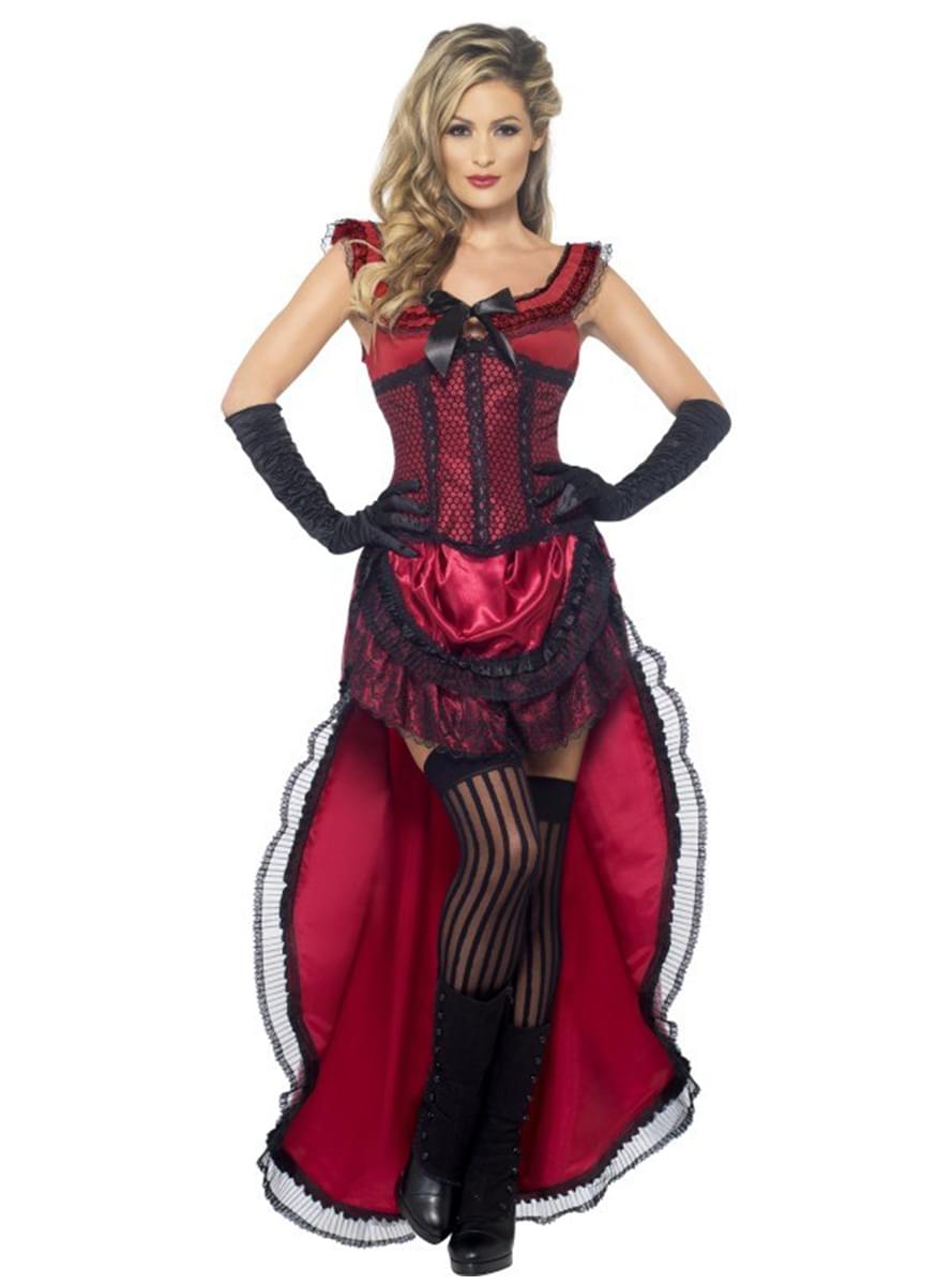 Deluxe Red Saloon Gal Adult Costume - Teminis.lt