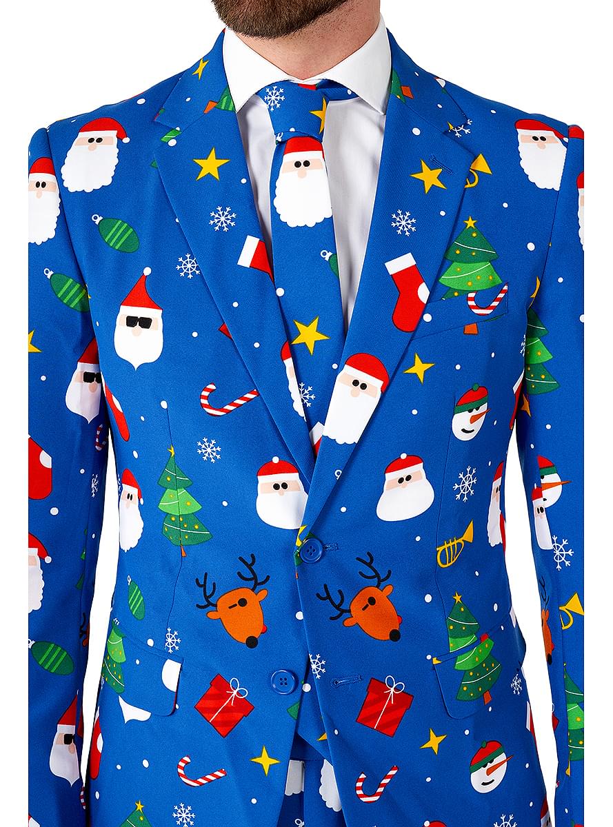 Festivity Blue Christmas Suit – Men's Holiday Party Outfit Teminis.lt