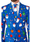 Festivity Blue Christmas Suit – Men's Holiday Party Outfit Teminis.lt
