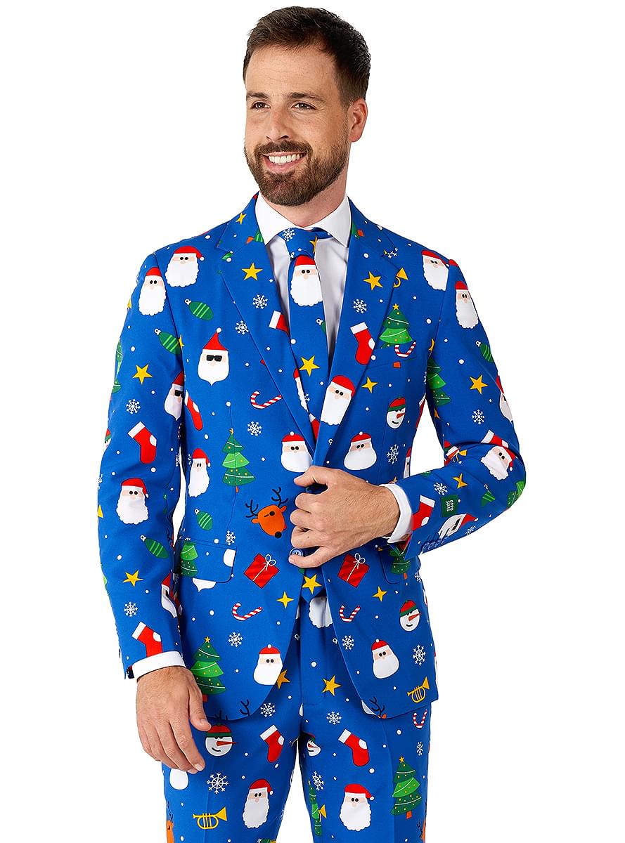 Festivity Blue Christmas Suit – Men's Holiday Party Outfit Teminis.lt
