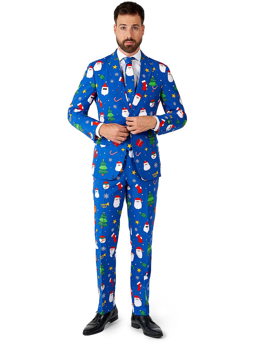Festivity Blue Christmas Suit – Men's Holiday Party Outfit Teminis.lt