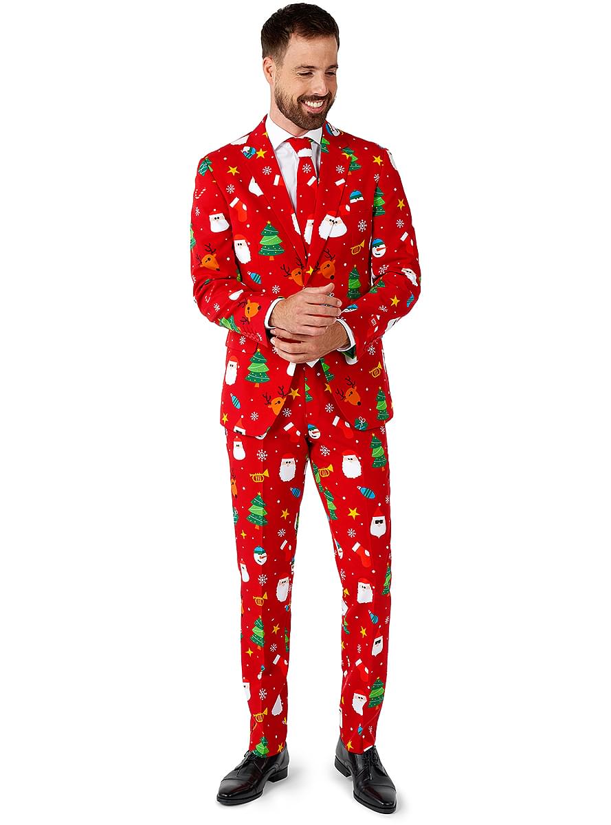 Festivity Red Christmas Suit – Holiday Party Men's Outfit Teminis.lt
