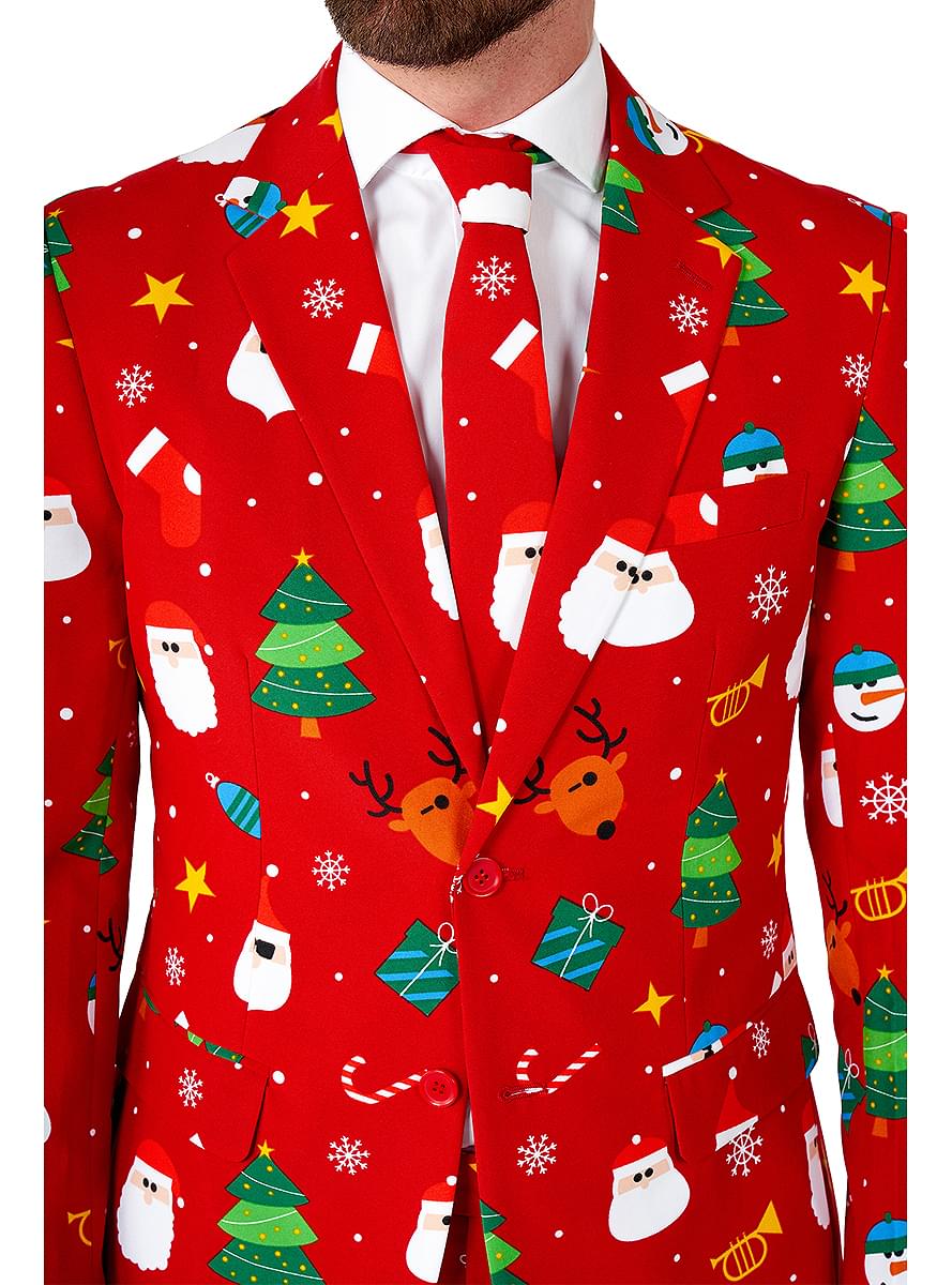 Festivity Red Christmas Suit – Holiday Party Men's Outfit Teminis.lt