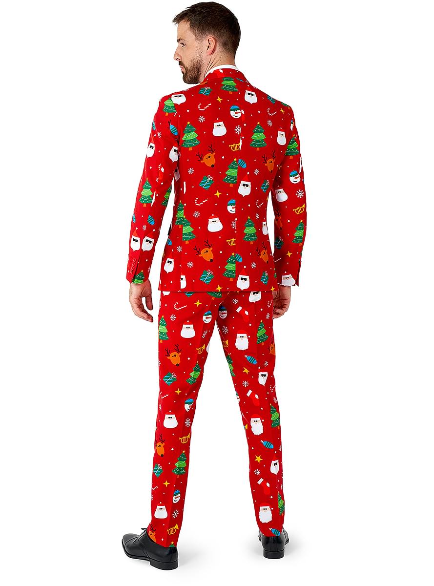 Festivity Red Christmas Suit – Holiday Party Men's Outfit Teminis.lt