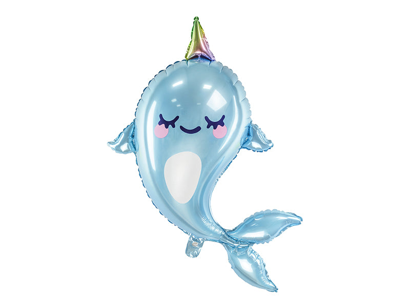 Foil balloon Narwhal, 53x87cm, mix - Teminis.lt