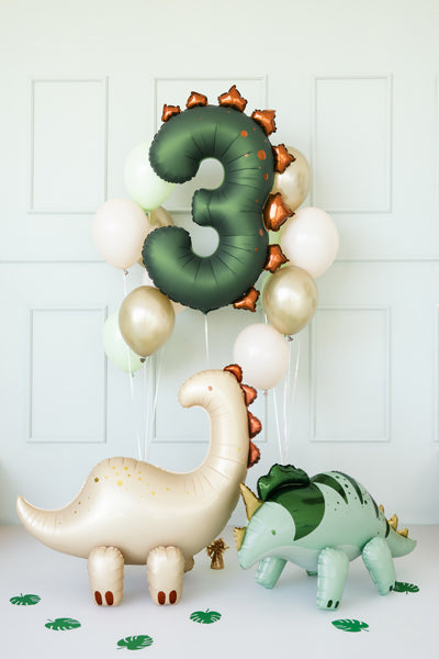 Foil balloon Number ''3'' Dinosaur - Teminis.lt