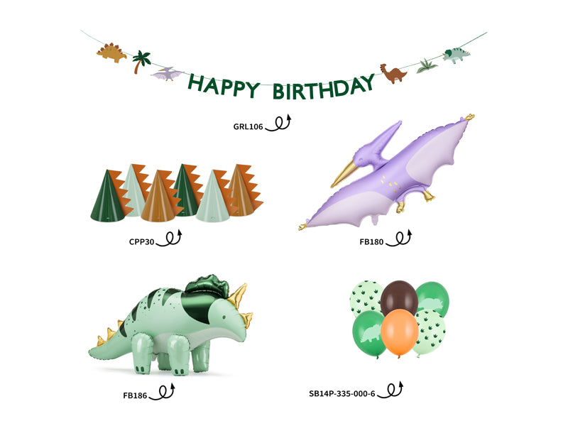 Foil balloons set - Dinosaurs - Teminis.lt