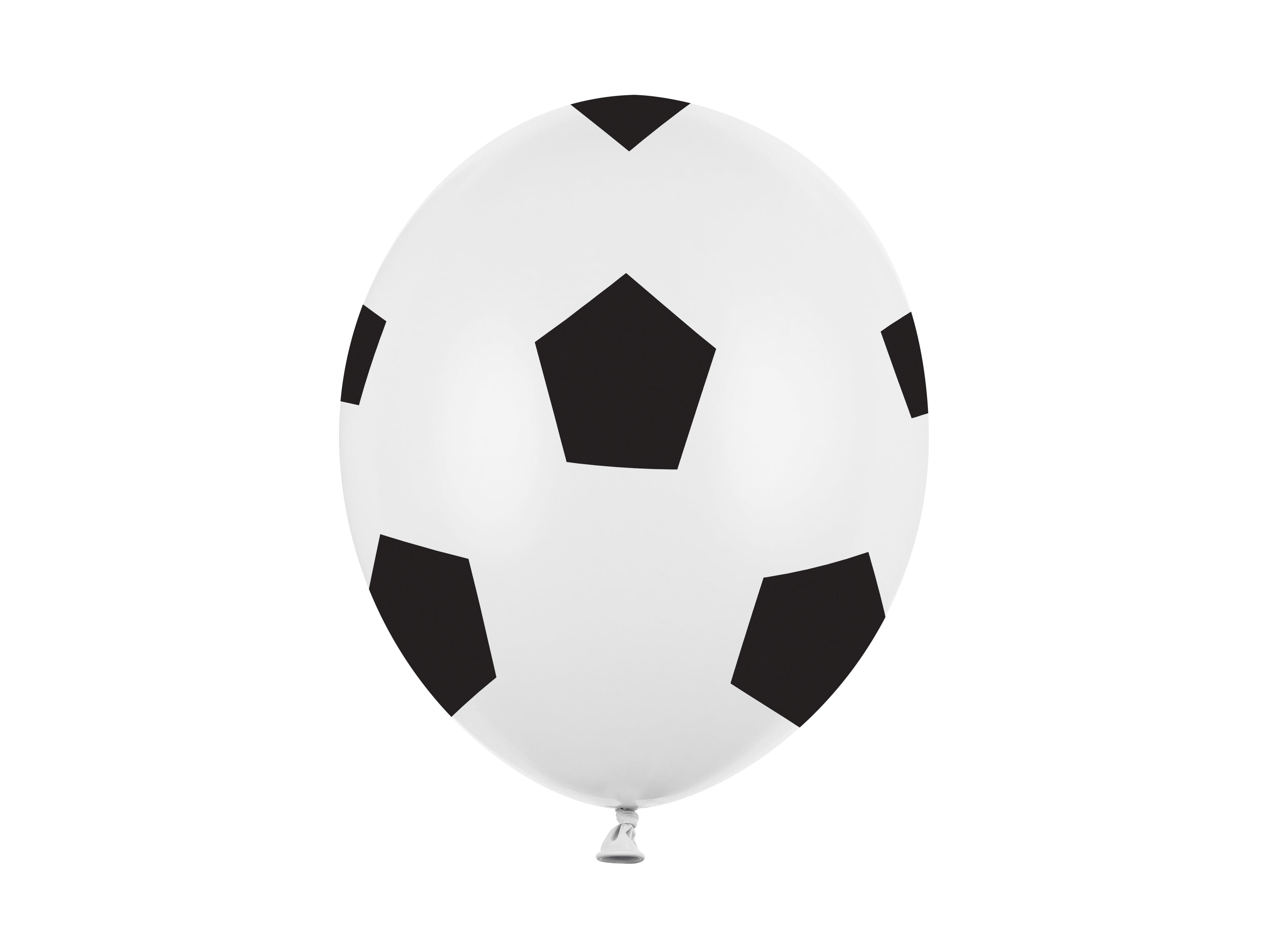 White balloon with black pentagon pattern on a white background