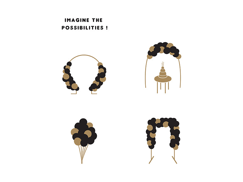 Balloon garland - black and gold