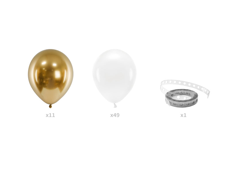 Balloon garland - white and gold