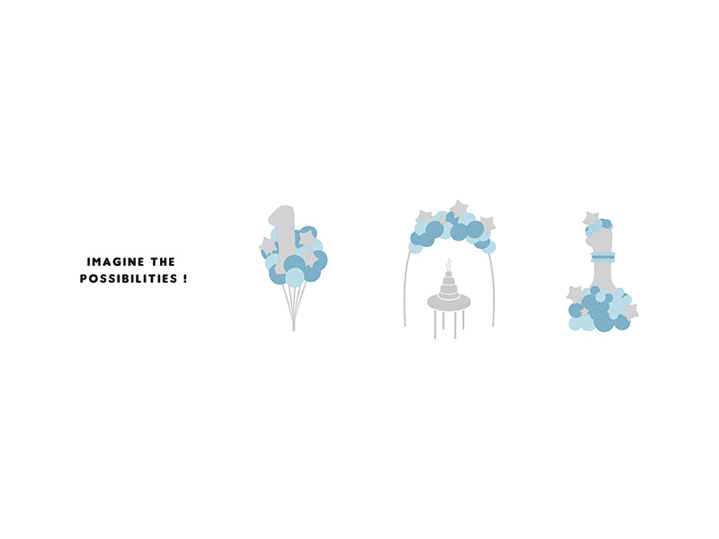 Balloon bouquet Number ''1'', blue