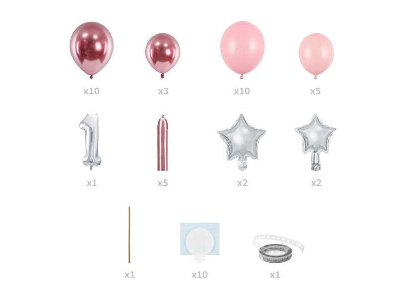 Balloon bouquet Number ''1'', pink