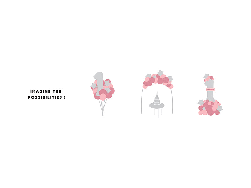Balloon bouquet Number ''1'', pink