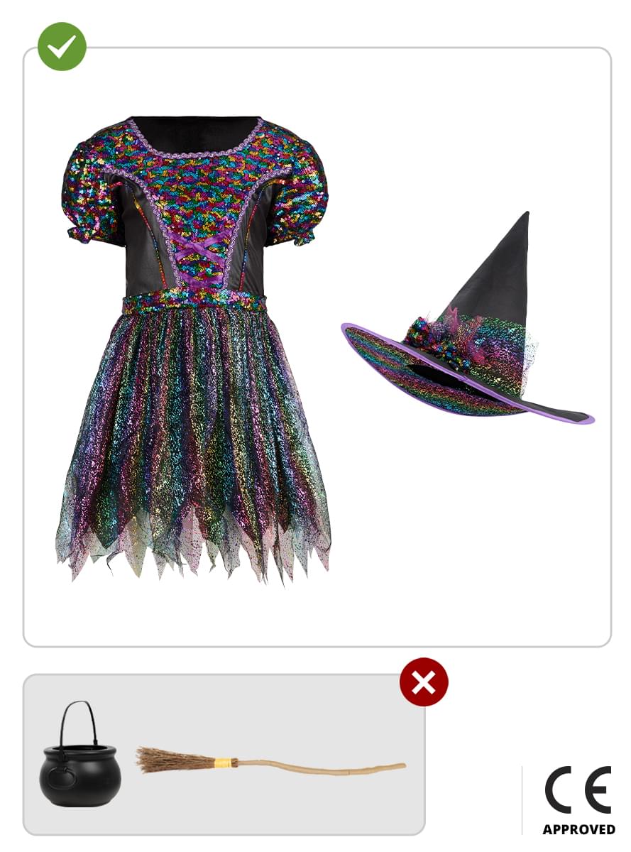 Glitter Witch Costume for Girls Teminis.lt