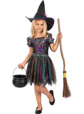 Glitter Witch costume with accessories for girls Teminis.lt