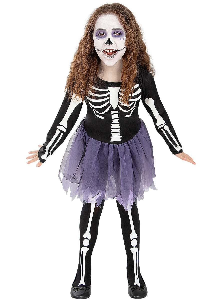 Glow in the Dark Skeleton Costume for Girls - Teminis.lt