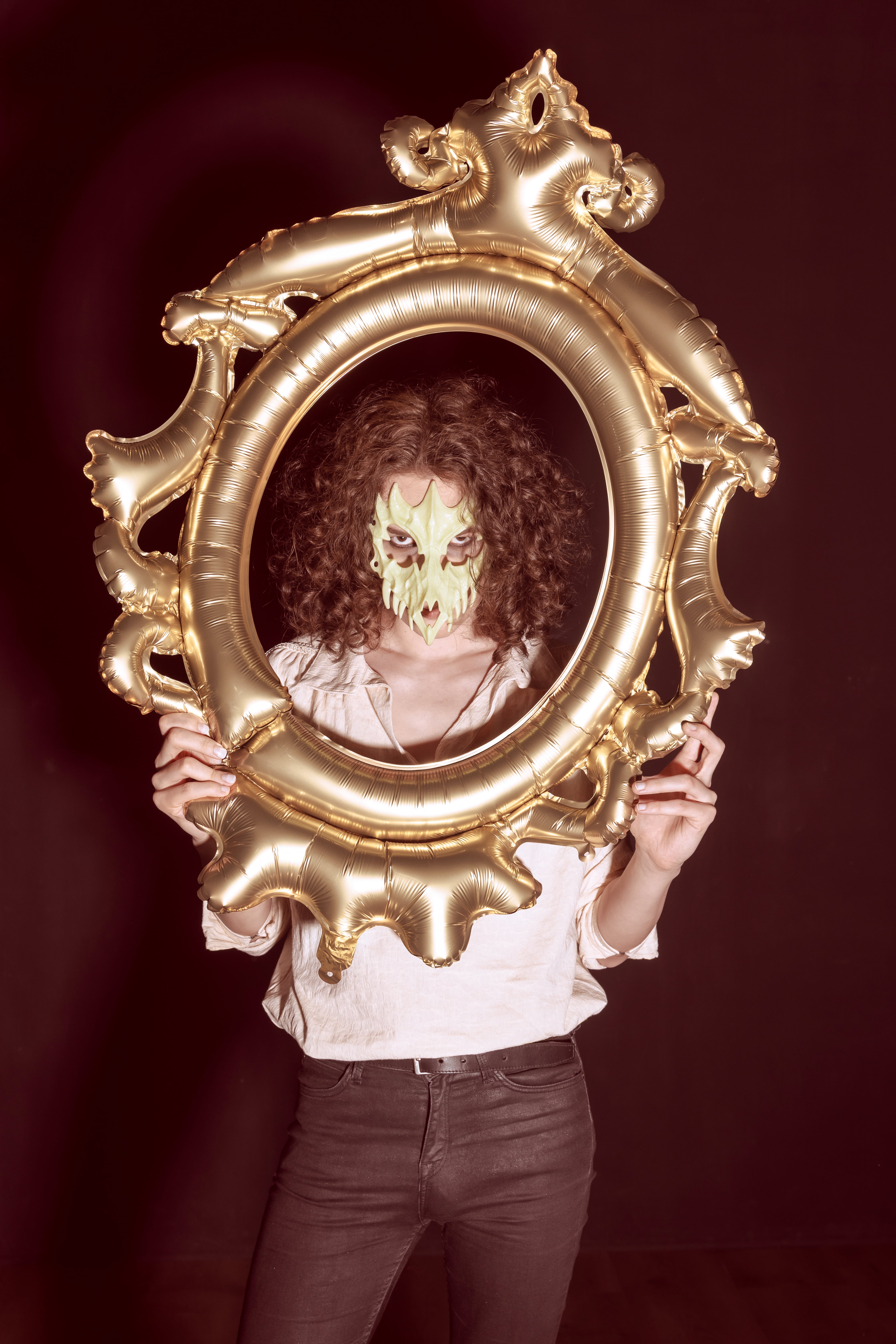 Glow in the dark Skull mask - Teminis.lt