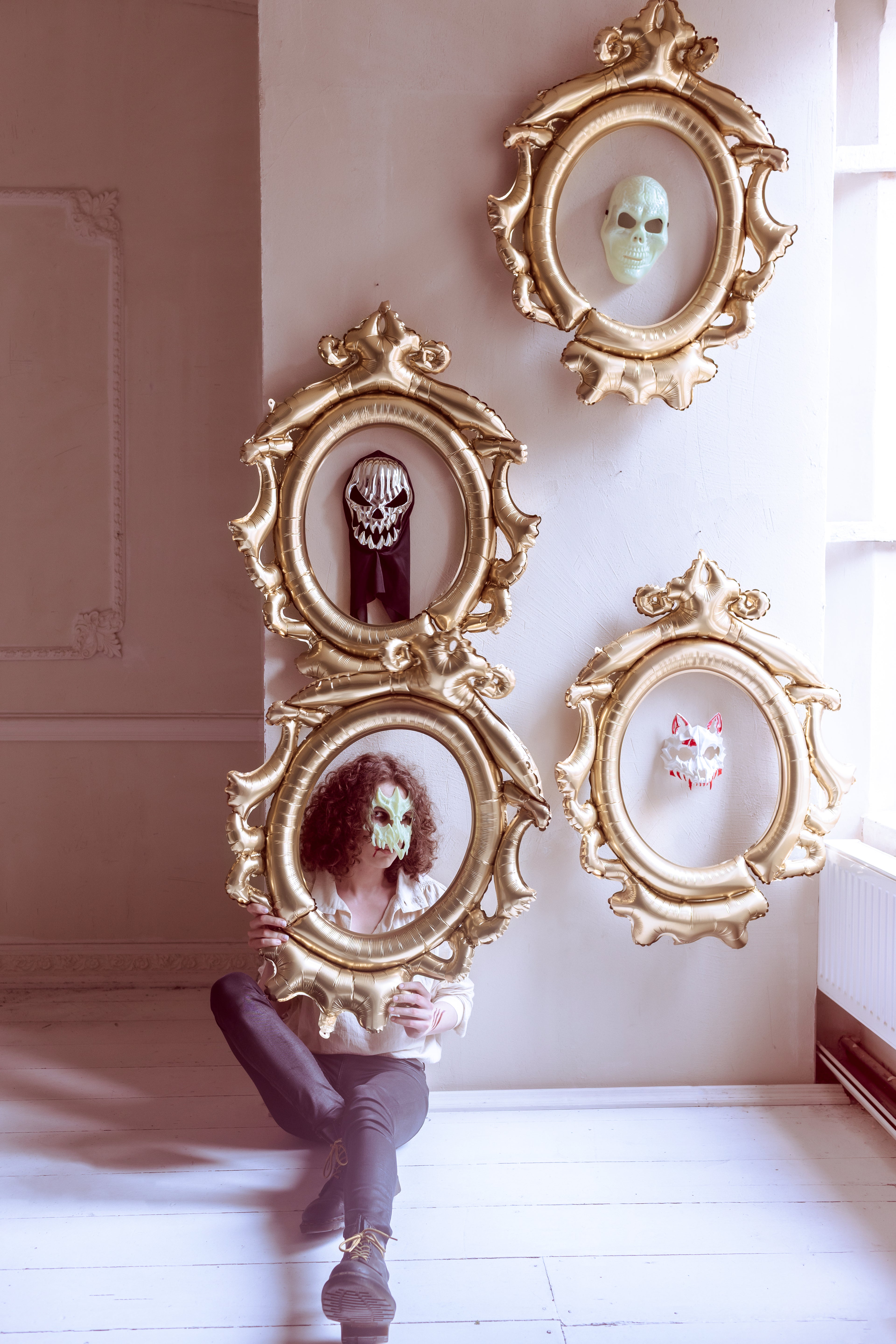 Glow in the dark Skull mask - Teminis.lt