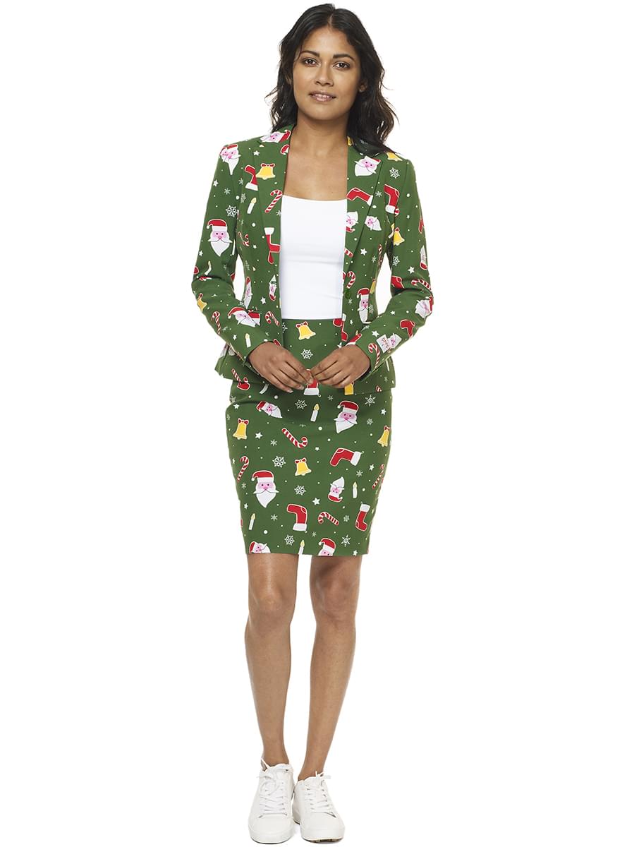 Green Christmas Santababe Suit for Women – Festive Holiday Outfit Teminis.lt