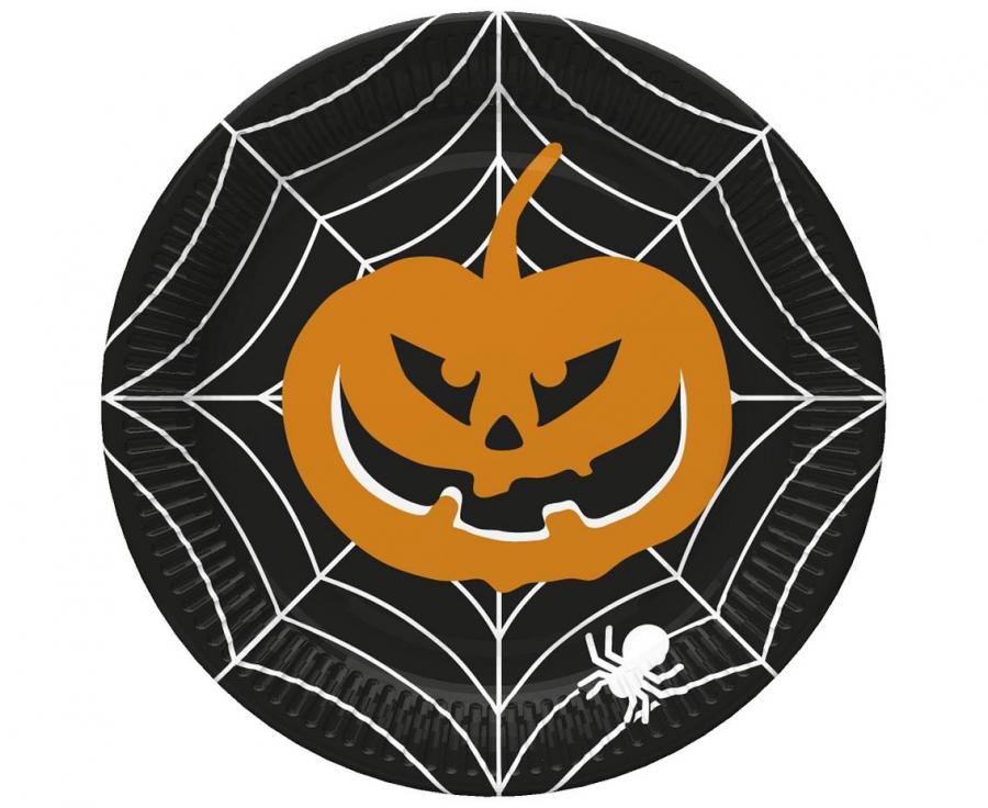 Halloween Pumpkin Paper Plates - Teminis.lt