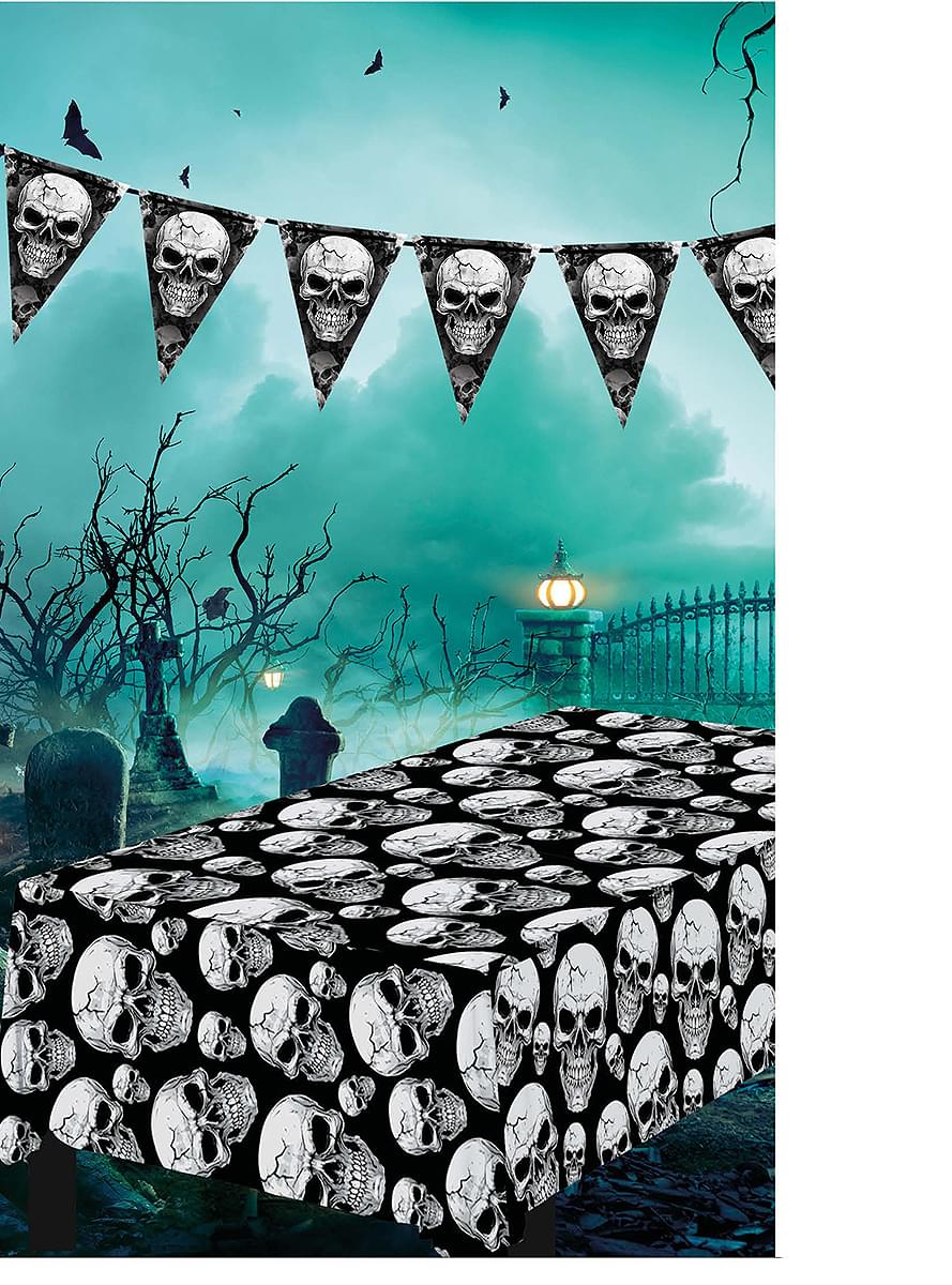 Halloween Skulls Table Cover - Teminis.lt