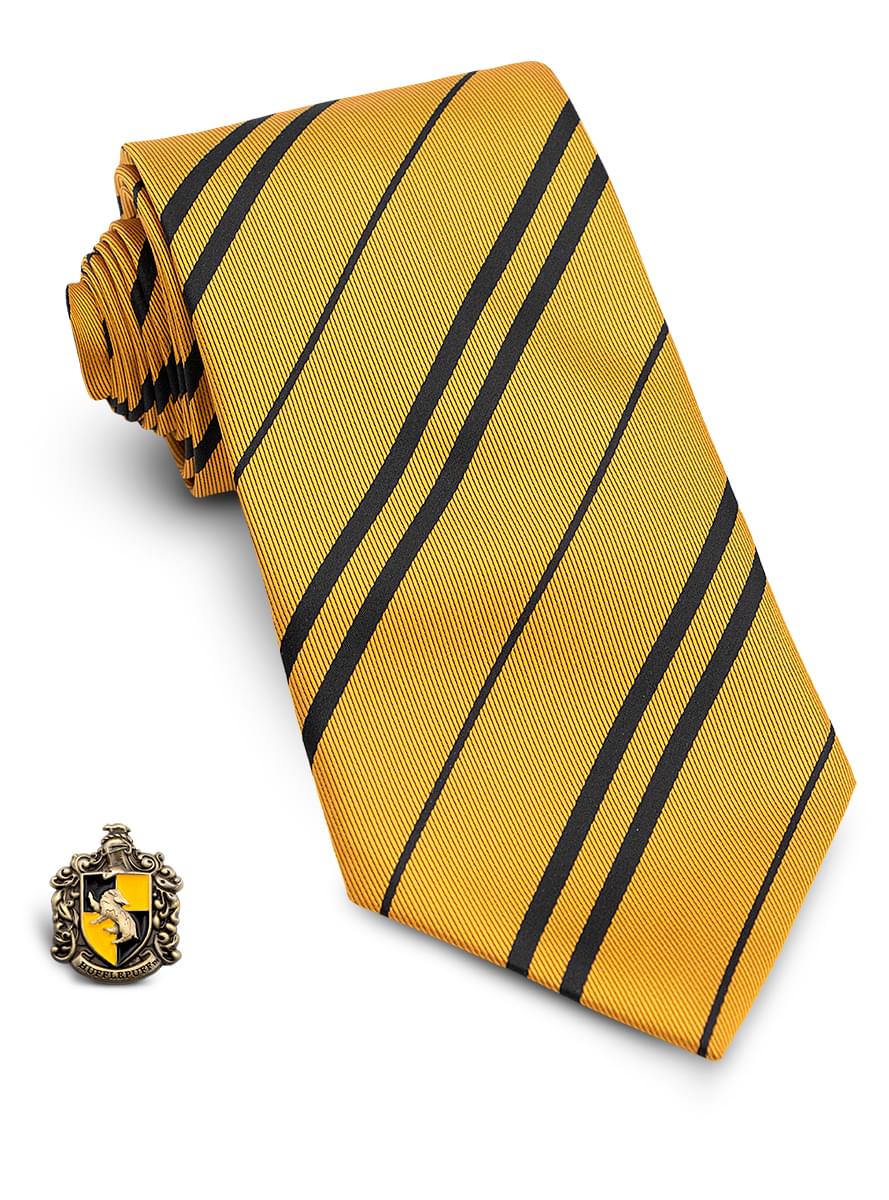Harry Potter Hufflepuff Tie and Pin Teminis.lt