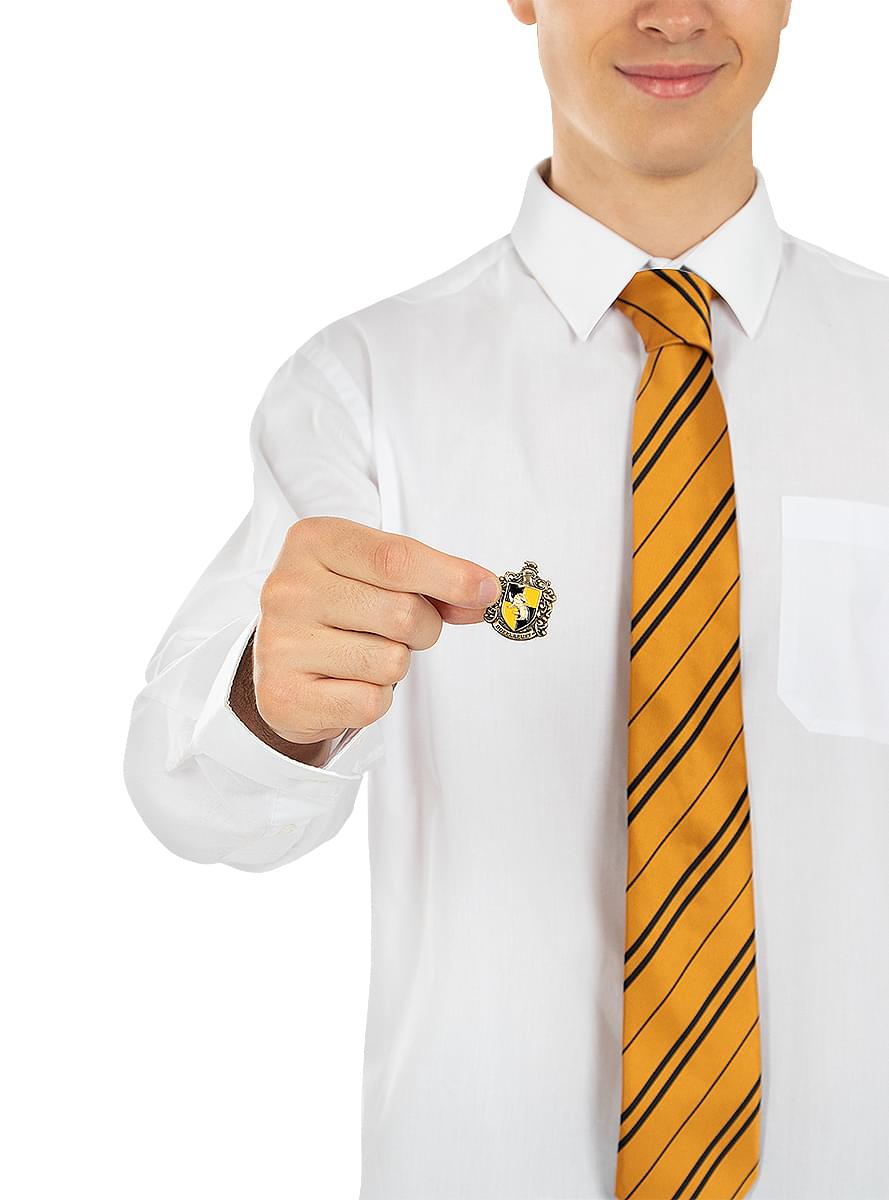 Harry Potter Hufflepuff Tie and Pin Teminis.lt