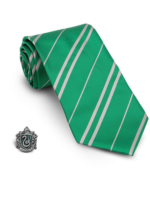 Slytherin Tie & Pin Set - Harry Potter Merchandise Teminis.lt