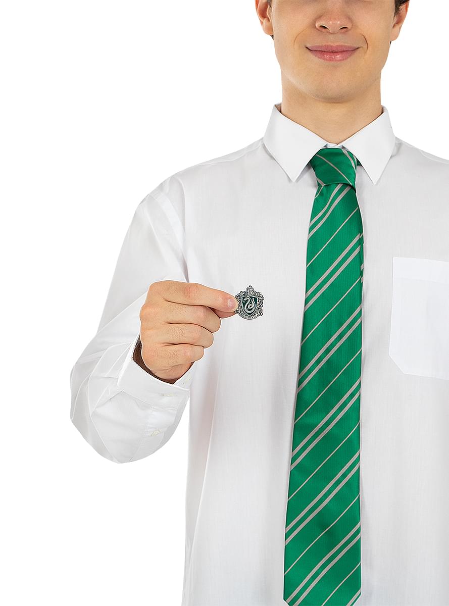 Slytherin Tie & Pin Set - Harry Potter Merchandise Teminis.lt