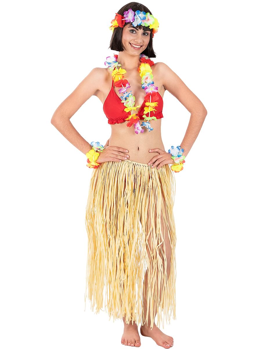 Havajietiškas rinkinys – tropinis karoliai ir apyrankės vakarėliams