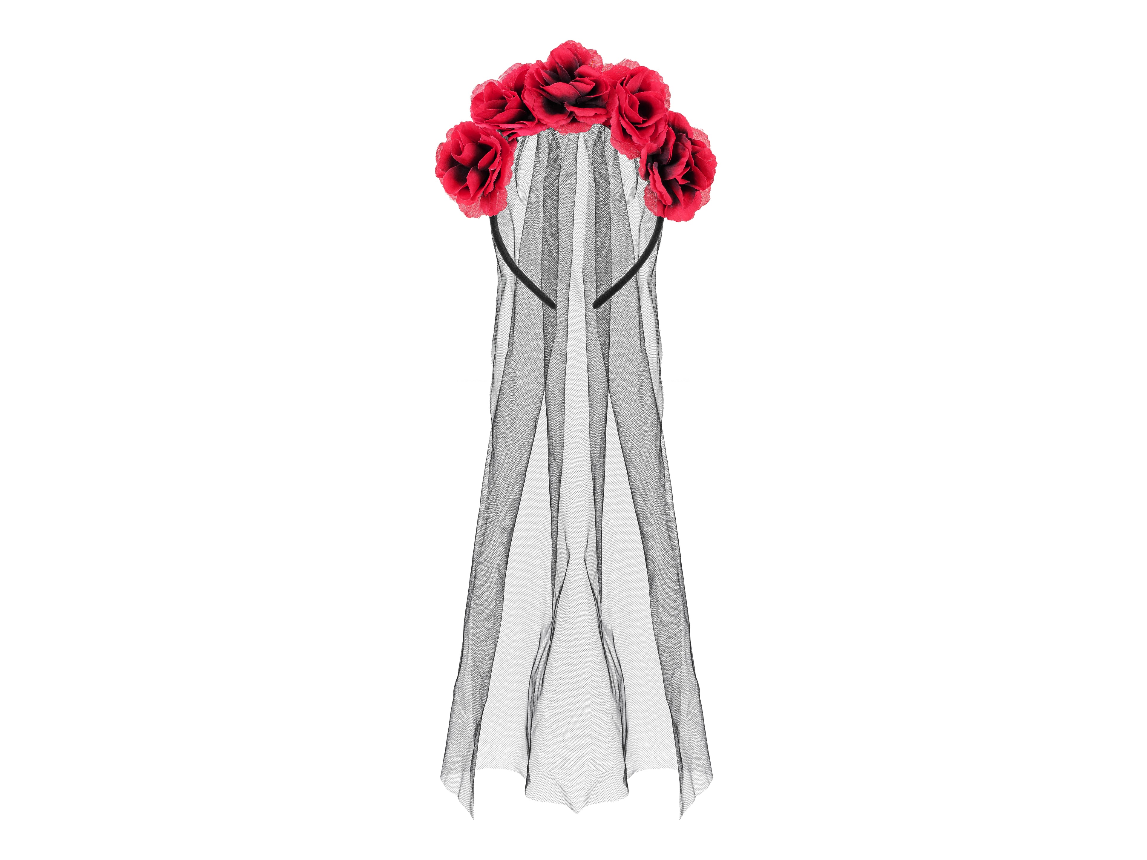 Headband with Veil and Roses - Teminis.lt