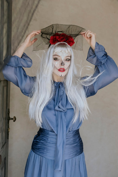 Headband with Veil and Roses - Teminis.lt