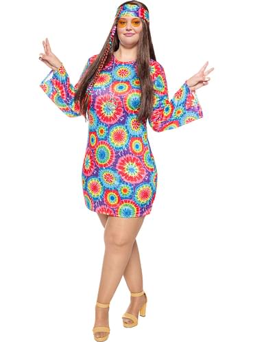 Hippie Costume Women 60s - Dress & Headband | Teminis.lt Teminis.lt