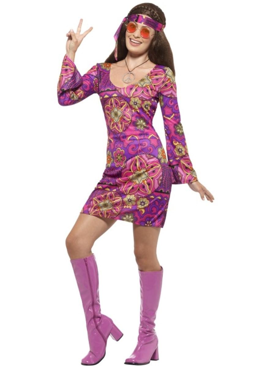 Hippie Costume Women Free Love - 60s Dress | Teminis.lt Teminis.lt