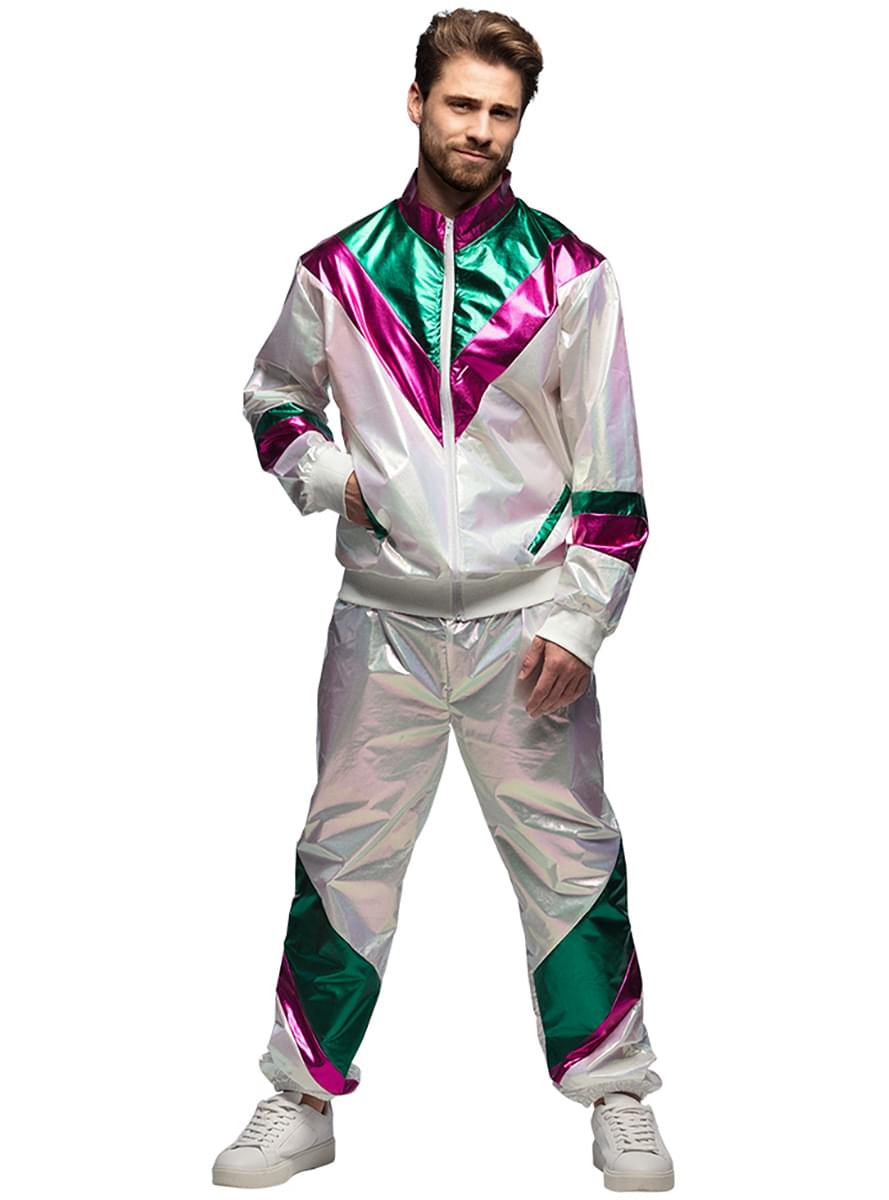 Men's Holographic 80's Tracksuit - Perfect for 80's Party Teminis.lt