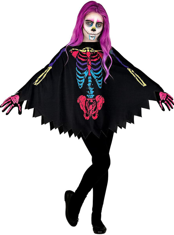 Colorful Skull Poncho for Kids – Day of the Dead