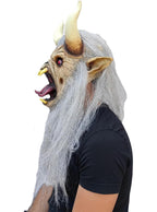 Baltojo Krampuso kaukė su plaukais