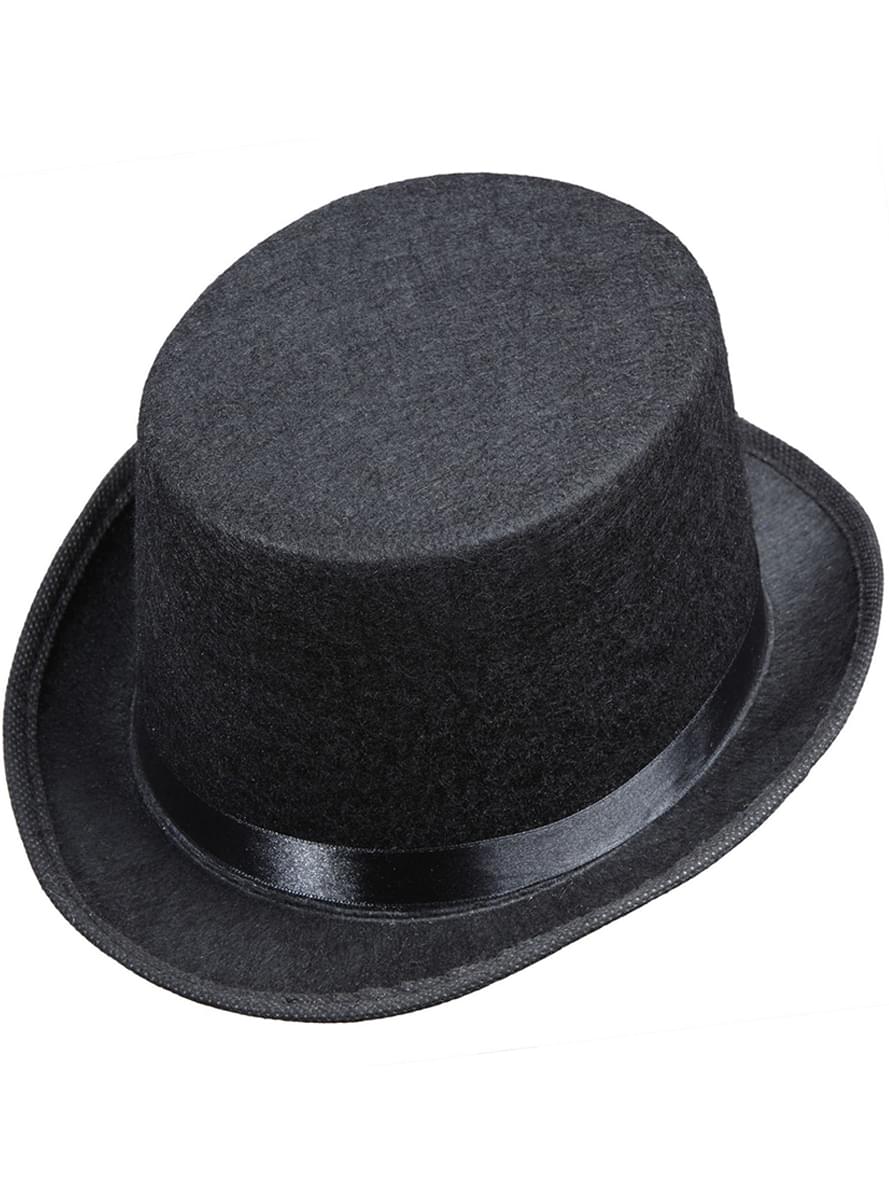 Kids's Black Felt Top Hat - Teminis.lt