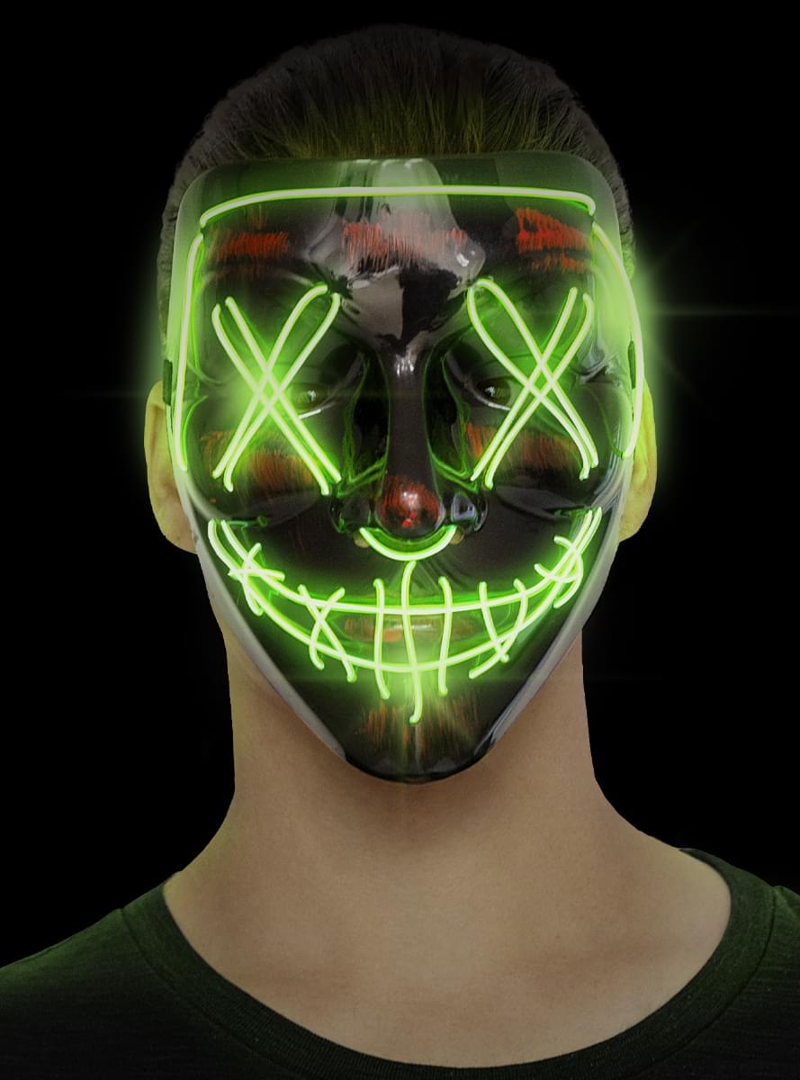 Glowing LED Halloween Mask – Light Up Costume Party Mask Teminis.lt