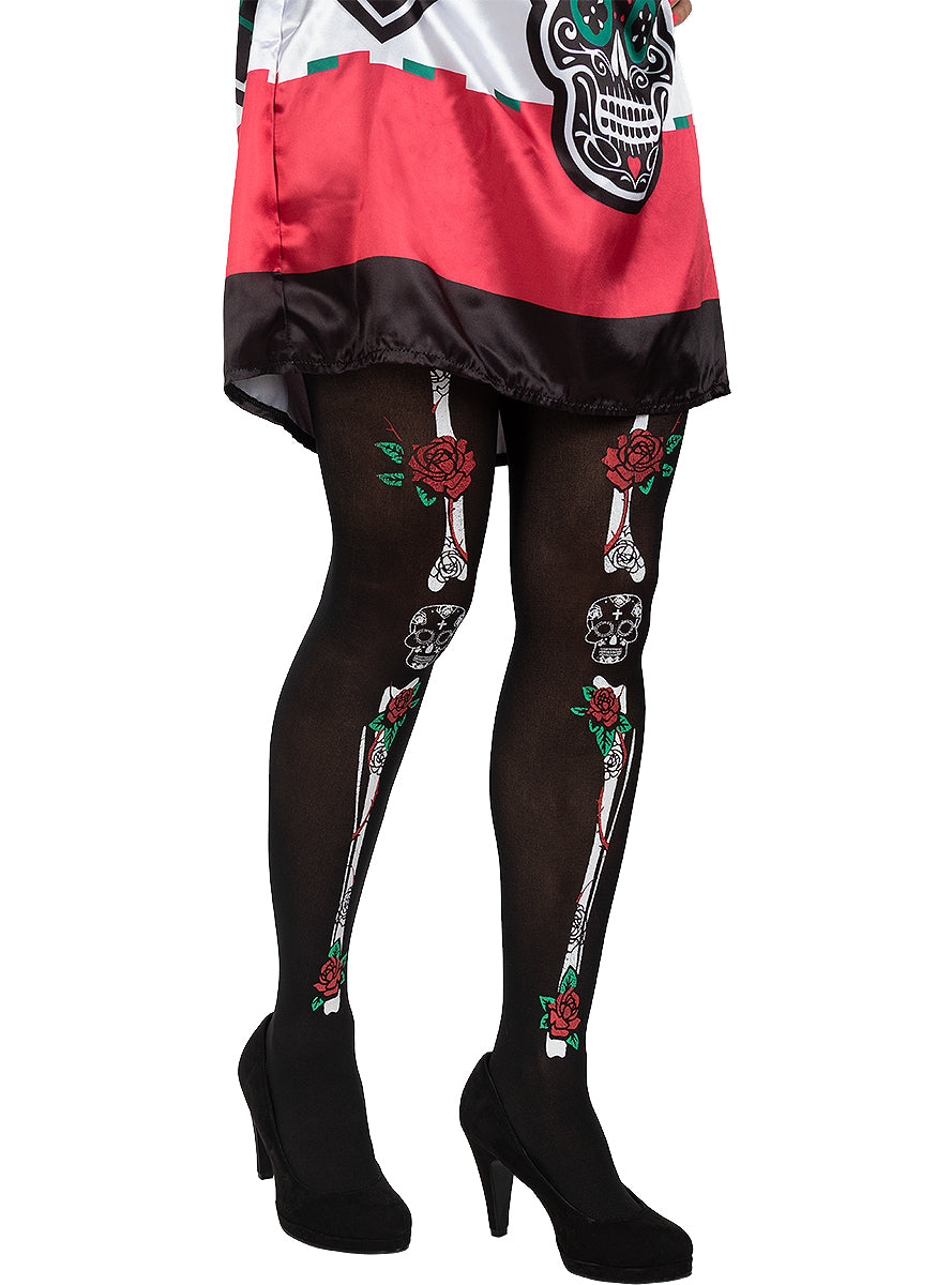 La Catrina Skeleton Tights for Women - Teminis.lt