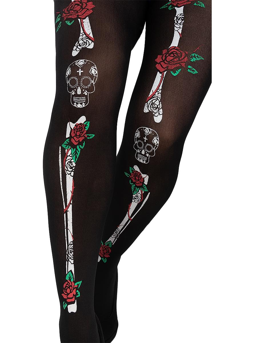 La Catrina Skeleton Tights for Women Teminis.lt
