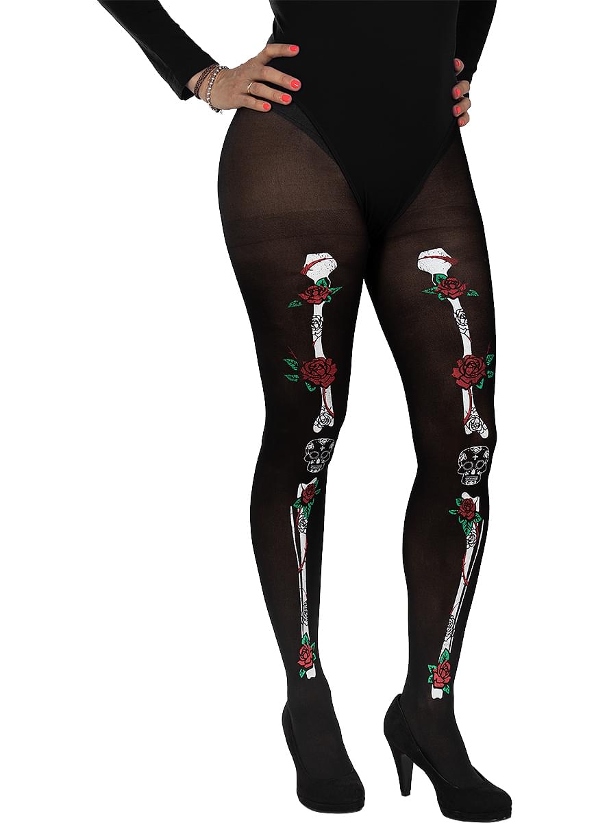 La Catrina Skeleton Tights for Women Teminis.lt