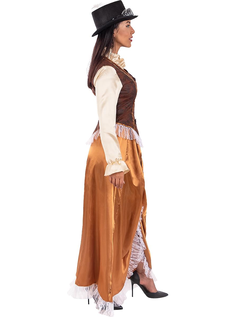 Elegant Women's Long Steampunk Costume Dress Teminis.lt