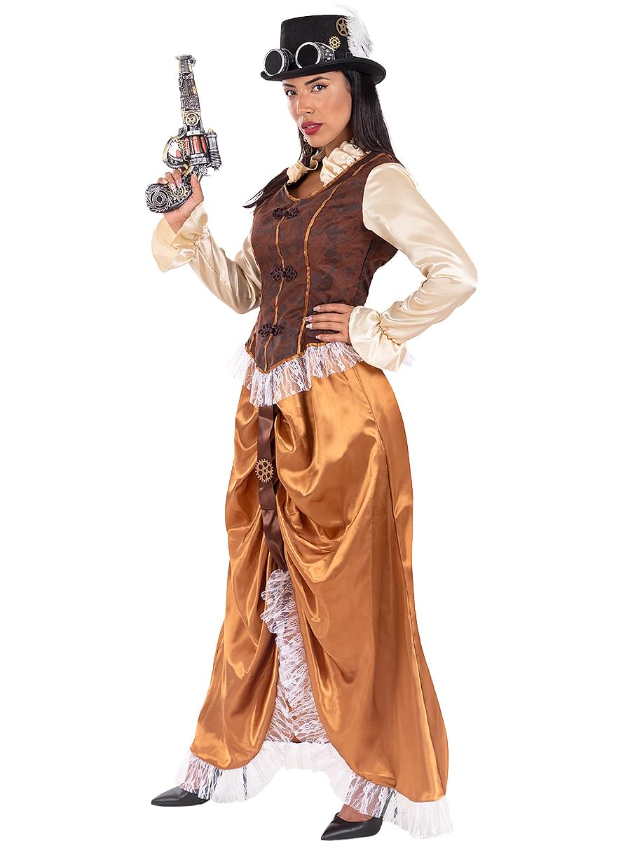 Elegant Women's Long Steampunk Costume Dress Teminis.lt