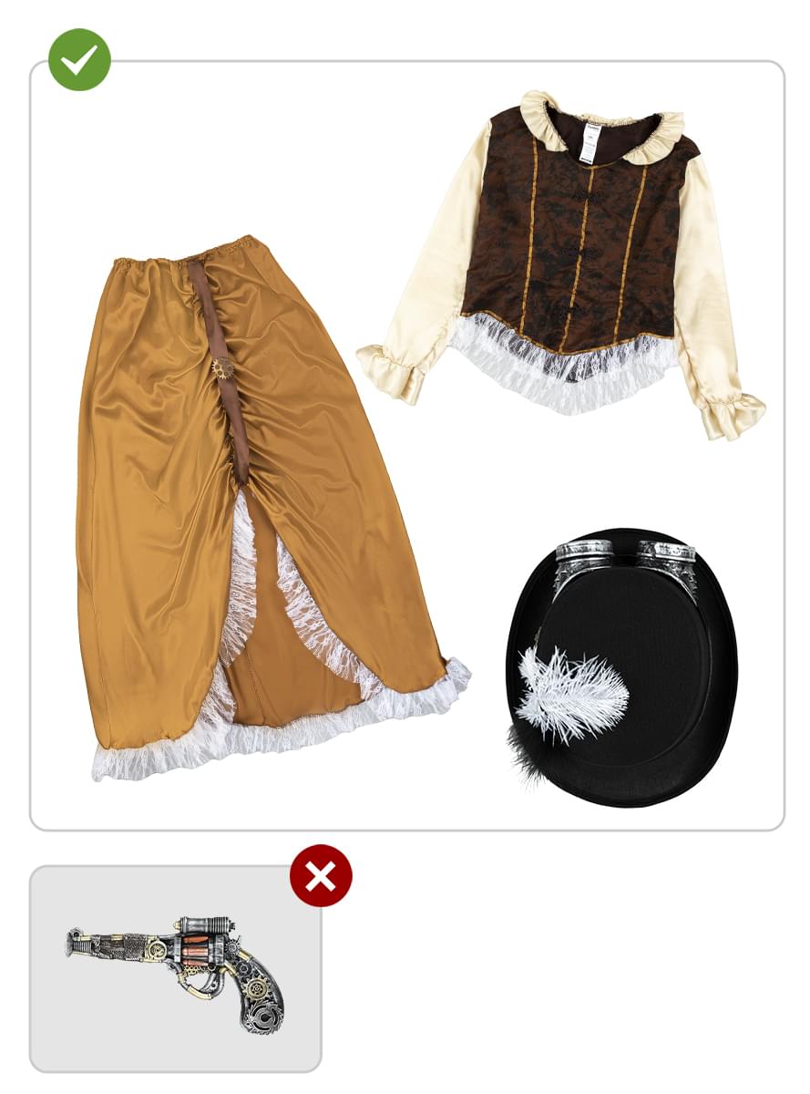 Elegant Women's Long Steampunk Costume Dress Teminis.lt