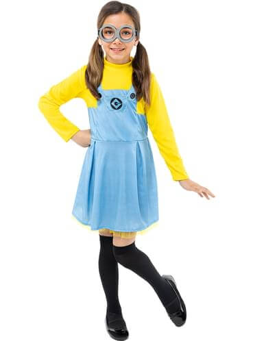 Minions Costume for Girls - Complete Dress, Glasses & Socks Set Teminis.lt